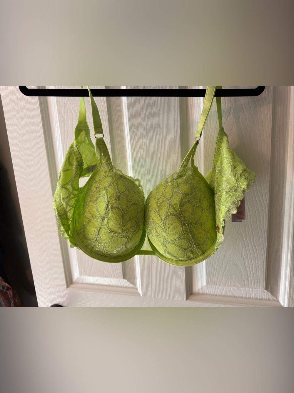 Lace Underwire Bra in Neon Lime - Women Intimates